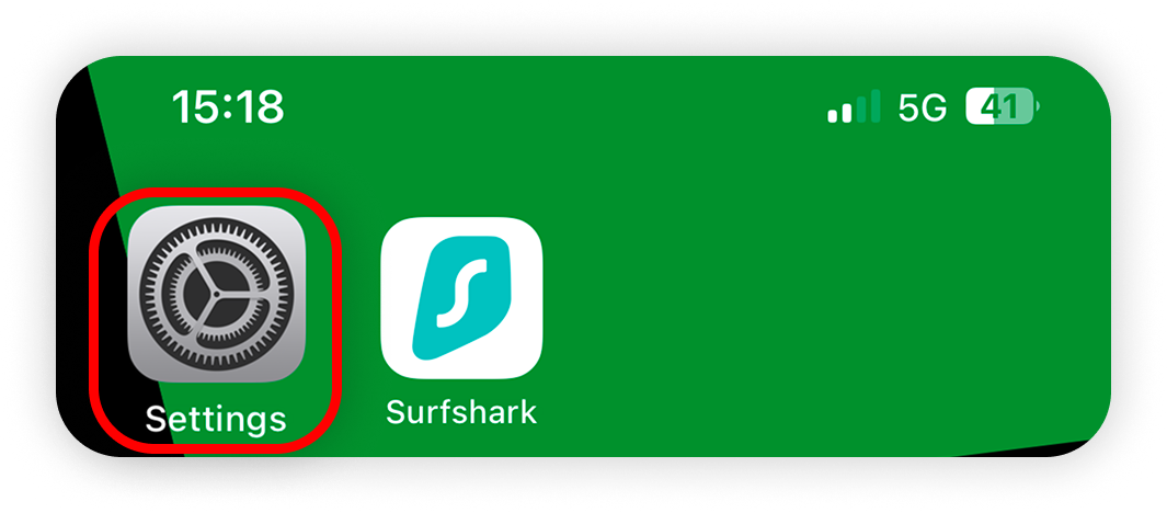 View of iOS screen, settings button is highlighted.png